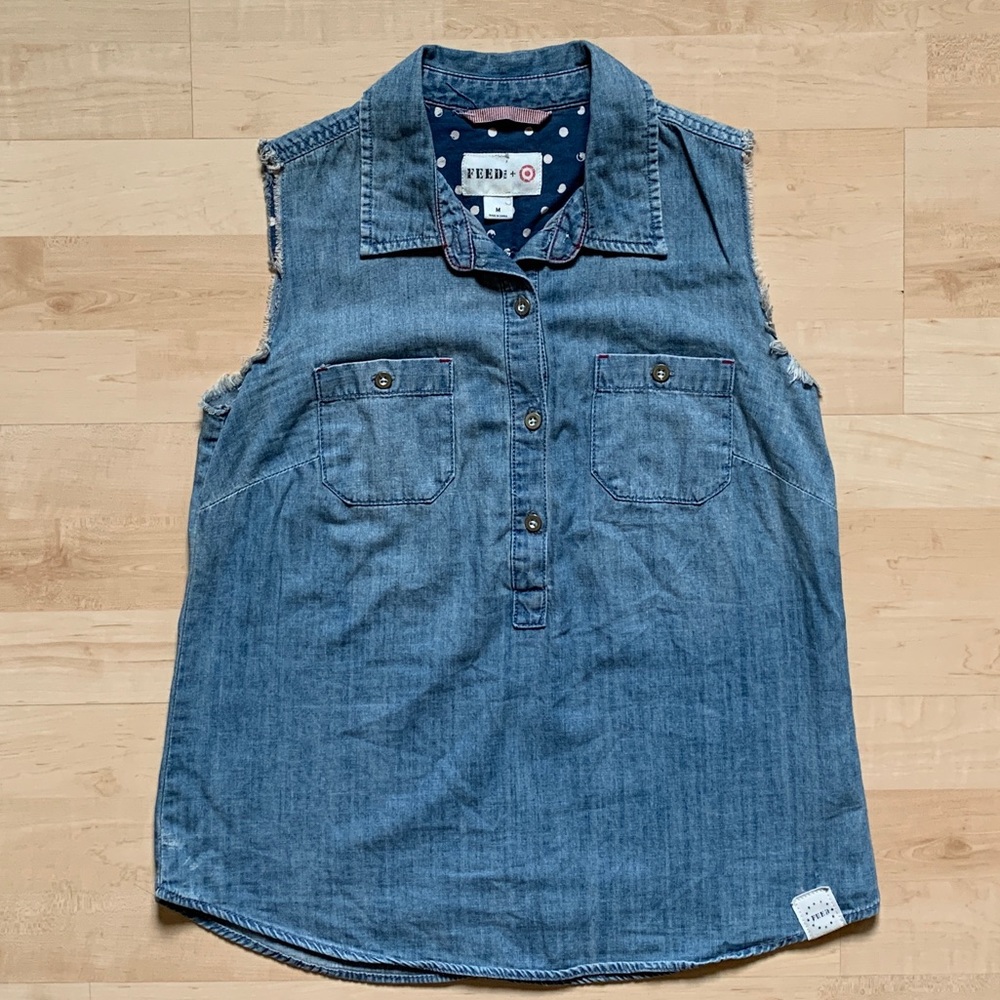 Women’s FEED button up jean vest